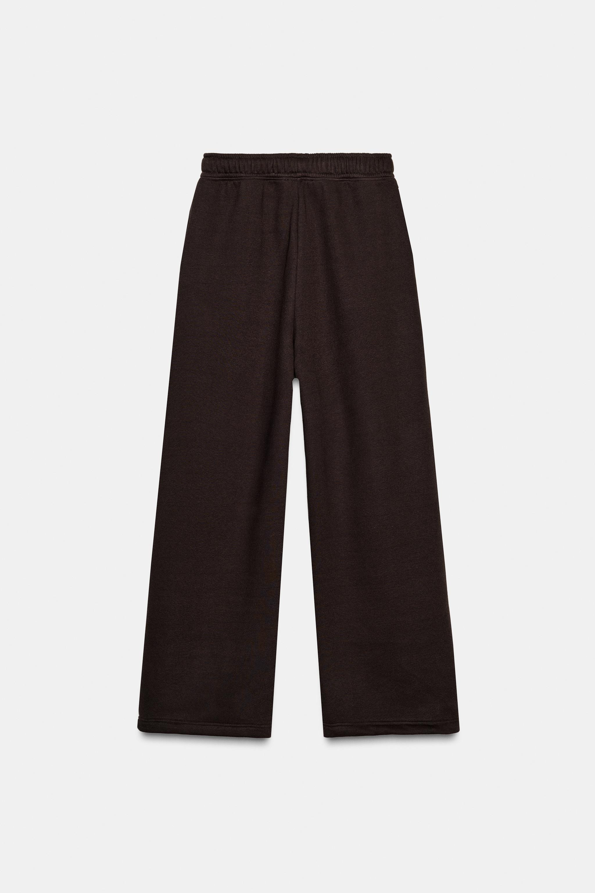 BASIC STRAIGHT PLUSH TROUSERS WITH ADJUSTABLE HEM | Zara UK
