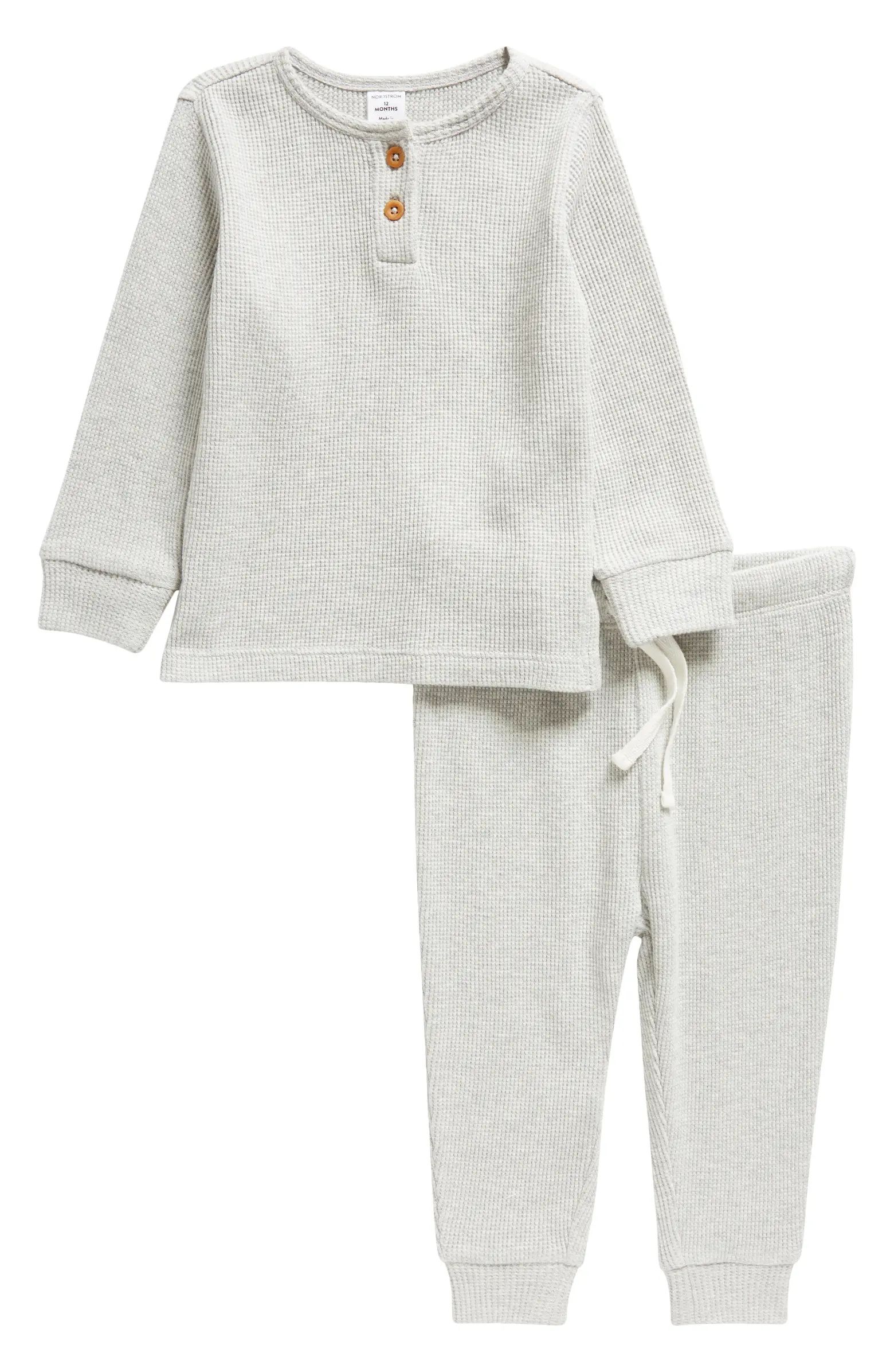 Waffle Knit Cotton Henley & Joggers Set | Nordstrom