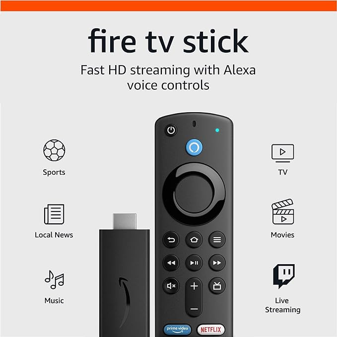 Amazon Fire TV Stick, HD, sharp picture quality, fast streaming, free & live TV, Alexa Voice Remo... | Amazon (US)