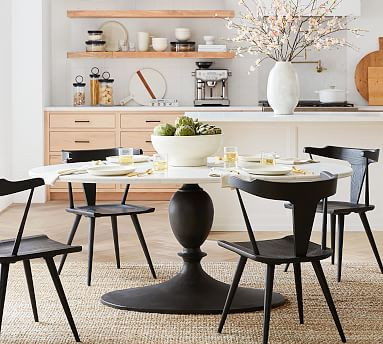 Chapman Oval Marble Pedestal Dining Table | Pottery Barn (US)