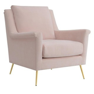 Lincoln Blush Fabric Arm Chair | The Home Depot