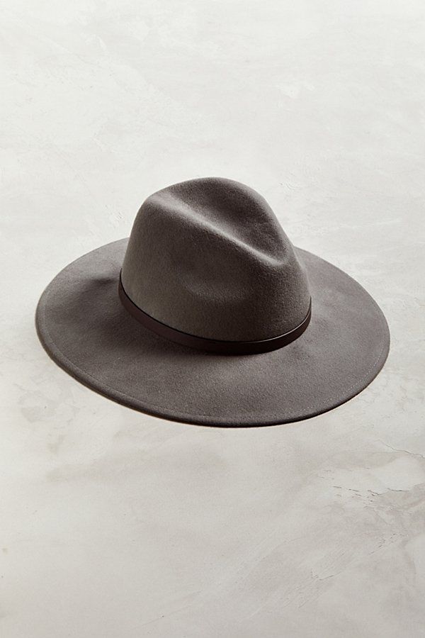 Wide Brim Fedora - Grey M at Urban Outfitters | Urban Outfitters (US and RoW)