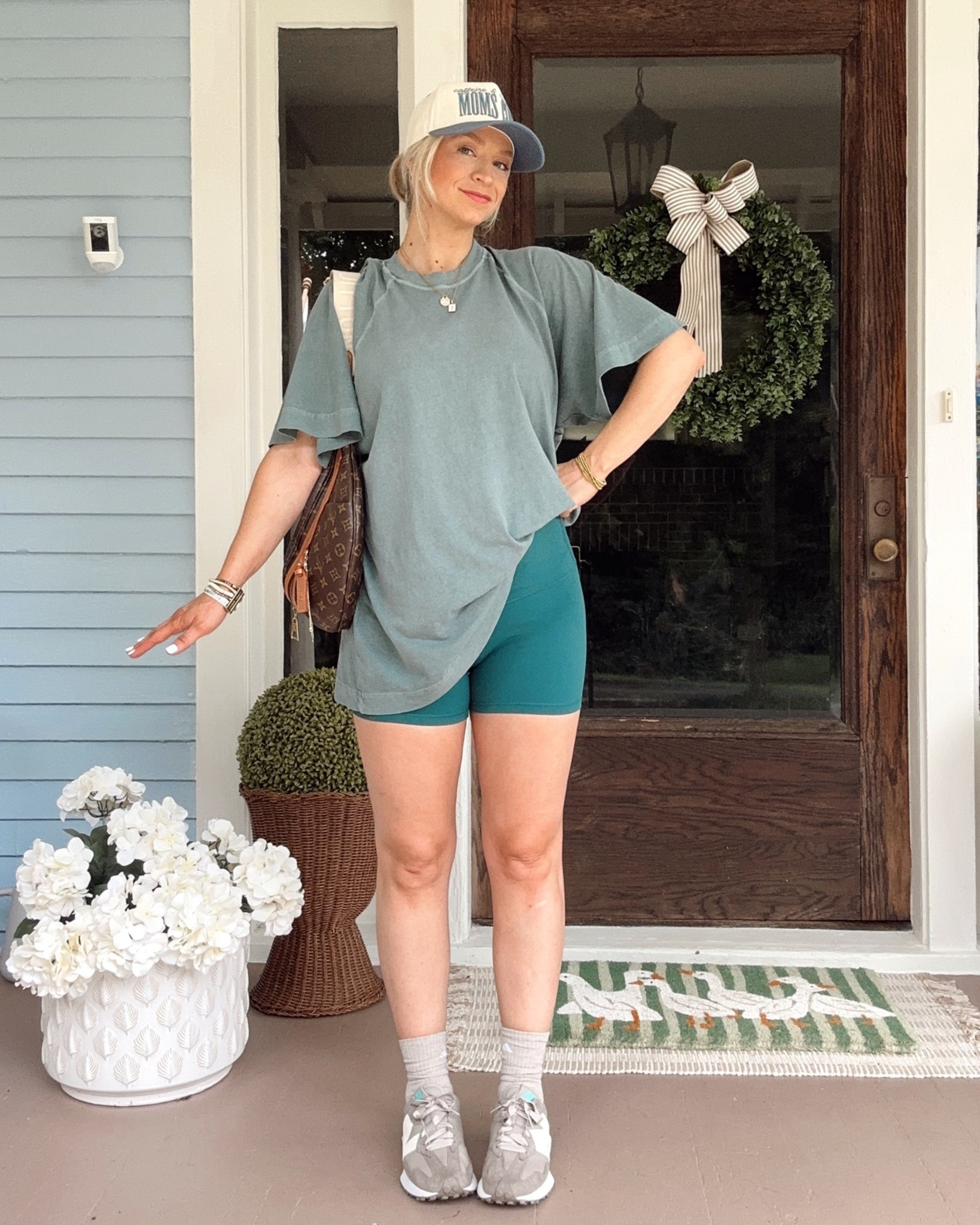Bump friendly athleisure weekend outfit. Wearing a small in the free people tee and sized up one to a large in the Amazon biker shorts
Shoes are the new balance 327’s but this color way is sold out

#LTKootd #LTKBump #LTKmomlife