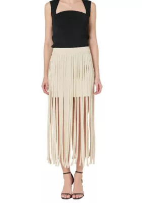 Endless Rose Women's Knit Fringe Skirt | Belk