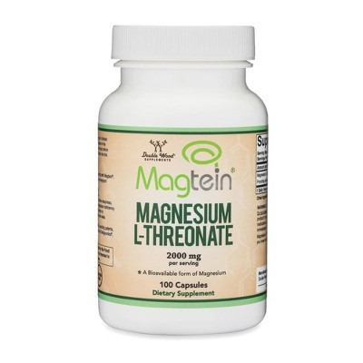 Magnesium L-Threonate (Magtein) - 100 x 500 mg capsules by Double Wood Supplements - Magnesium Supplement for Cognitive Support | Target