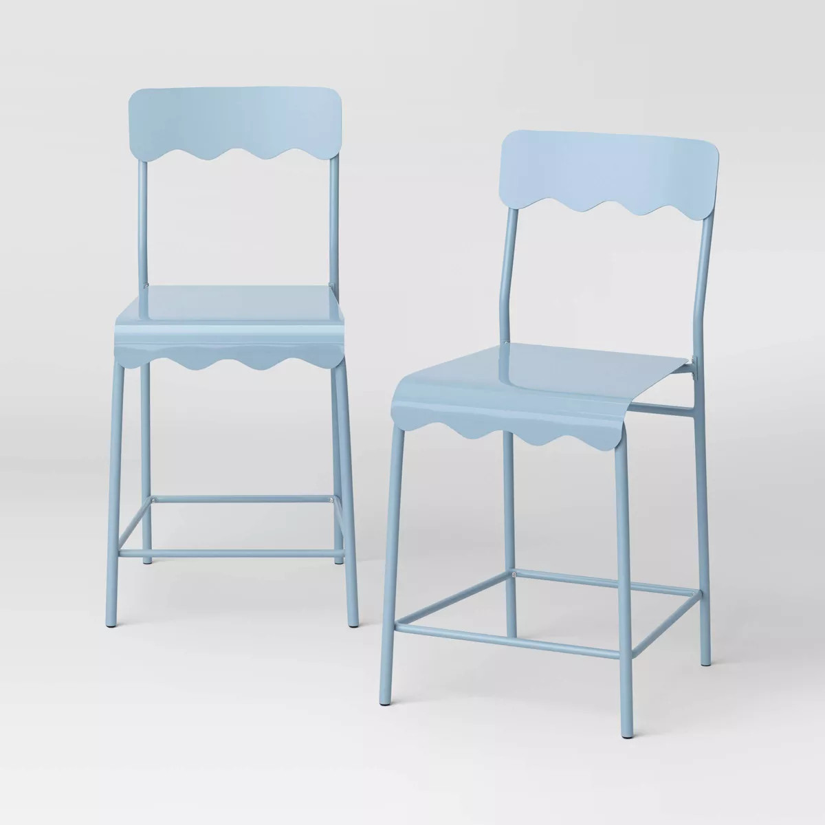 2pk 24" Wavy Metal Counter Height Barstool Blue - Room Essentials™ | Target