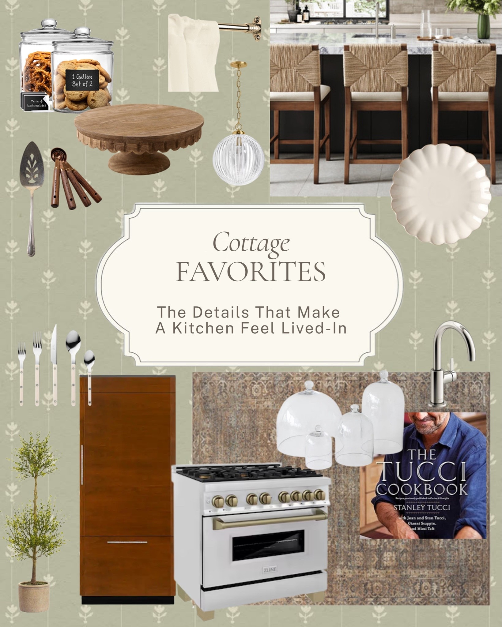The kitchen details that make it feel like someone actually lives and cooks there ✨

A few cottage favorites, a wood cake stand, glass canisters, a statement range, and those warm, functional pieces that make a kitchen feel as inviting as the rest of the home. 

All linked here 🤍 

#LTKhome