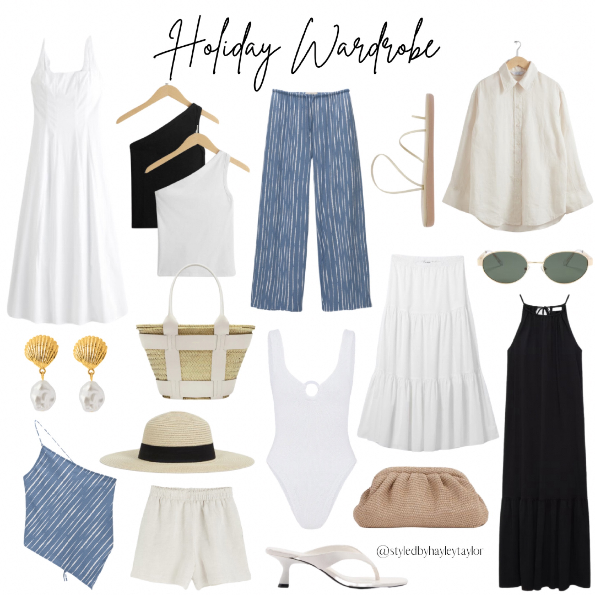 Holiday Wardrobe ☀️ 24+ looks created from just these items! When it comes to your next holiday, make it simpler and your suitcase lighter by packing a collection of items that can be worn multiple ways for during both day & night whilst also giving options for casual & smart 🫶

#LTKstyletip #LTKtravel #LTKsummer
