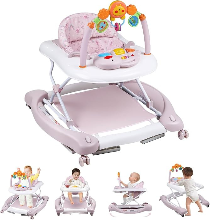 Baby Walker, 5 in 1 Baby Walkers for Boys Girls 6-12 Months, Foldable Walkers for Babies with Bou... | Amazon (US)