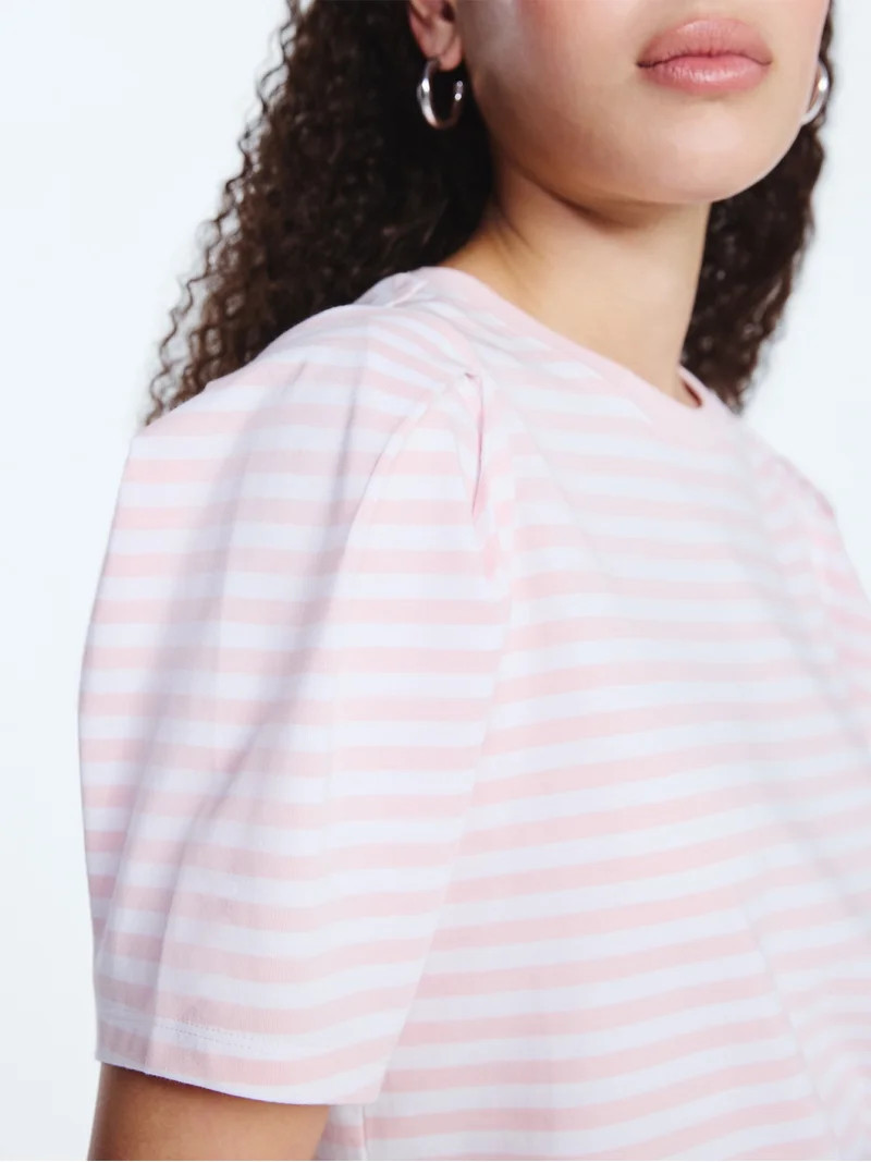 Free Assembly Women's and Women's Plus Crewneck Tee with Puff Sleeves, XS-4X | Walmart (US)