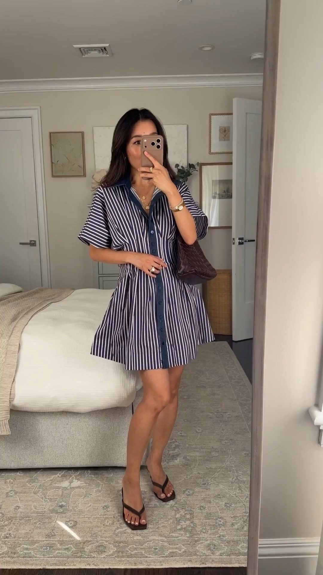 On sale!! • Tobie mini shirtdress XXS petite, I machine wash cold and either dry on low or hang to air dry - dries quickly with almost no wrinkles and travels well. mini length so I wear bike shorts under for extra coverage. 
• Woven shoulder bag with liner 
• Tony Bianco kitten heels 5.5 

Petite friendly summer, casual summer outfit ideas, mom style

#LTKootd #LTKPetite #LTKSeasonal