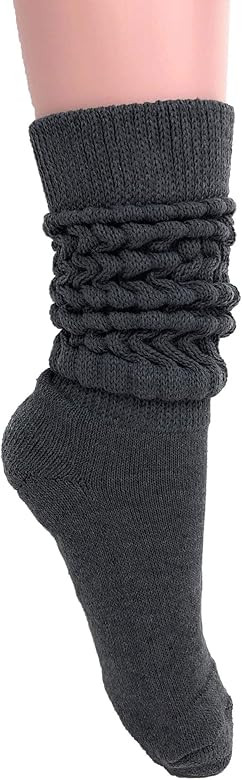 AWS/American Made Women's Extra Long Heavy Slouch Cotton Socks Size 9 to 11 | Amazon (US)