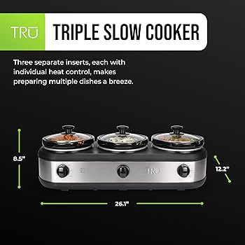 TRU Triple Buffet Server, Three 2-1/2-Quart Removable Inserts | Amazon (US)