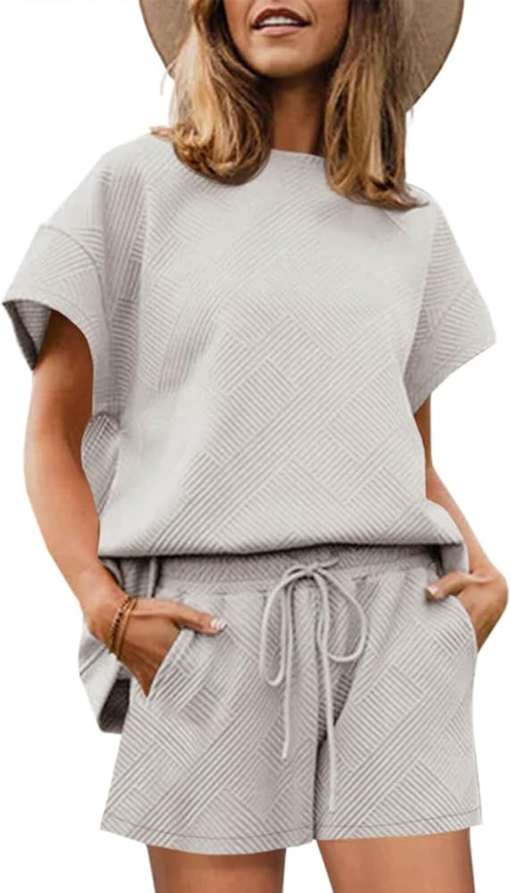 Tankaneo Womens Loungewear Set Short Sleeve Tops and Shorts 2 Piece Outfits Matching Lounge Pajam... | Amazon (US)