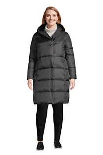 Women's Plus Size Wrap Quilted Down Coat with Hood | Lands' End (US)