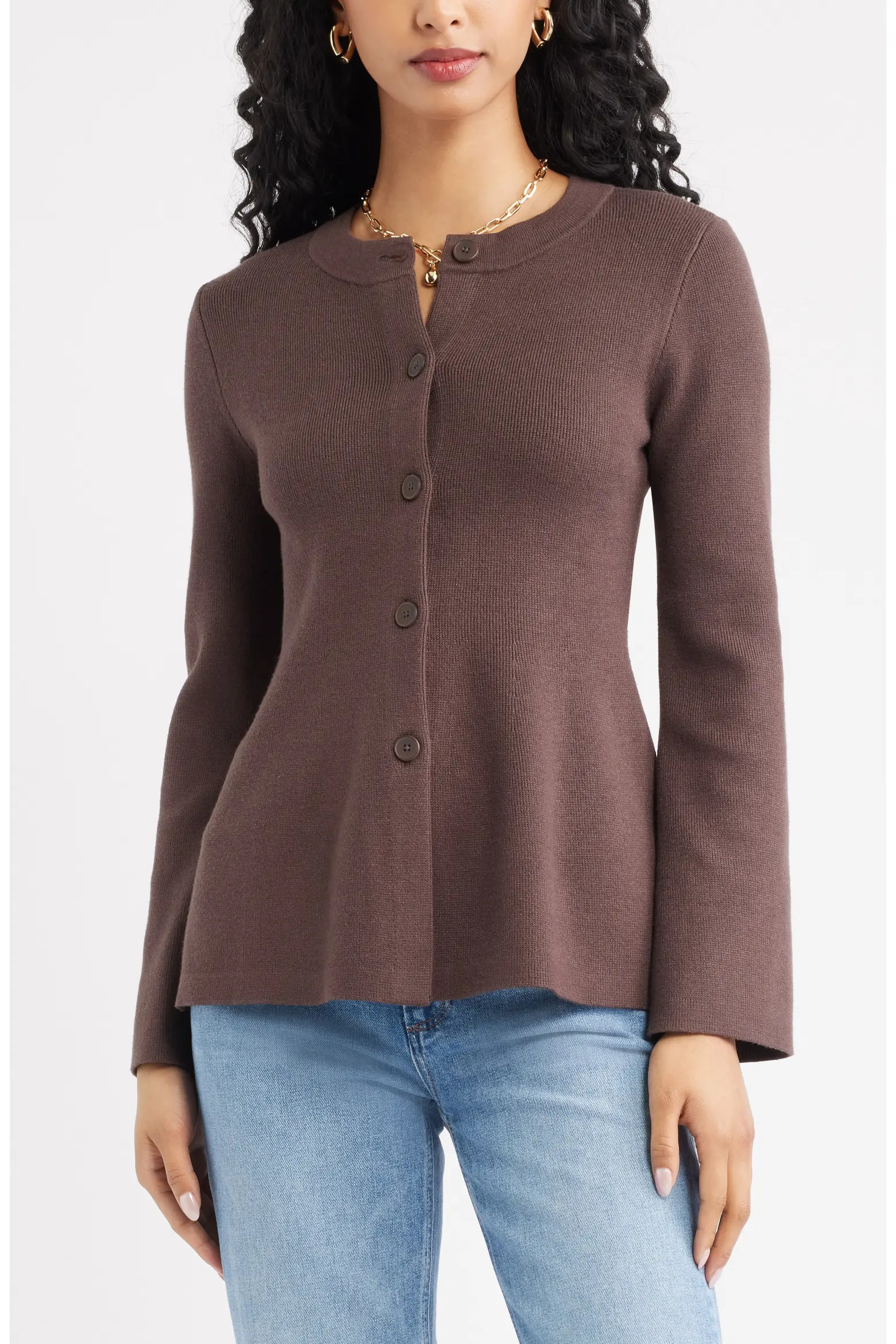Button Front Peplum Cardigan (Women) | Nordstrom | Nordstrom