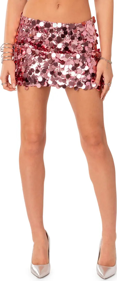 EDIKTED Sabina Sequin Low Rise Miniskirt | Nordstrom | Nordstrom