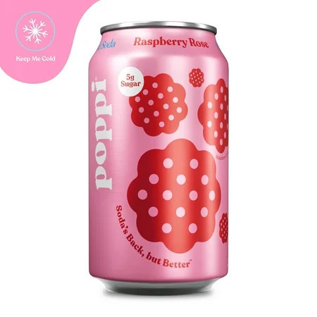 poppi Raspberry Rose Prebiotic Soda Cold, 12 fl oz Can, Single Can | Walmart (US)