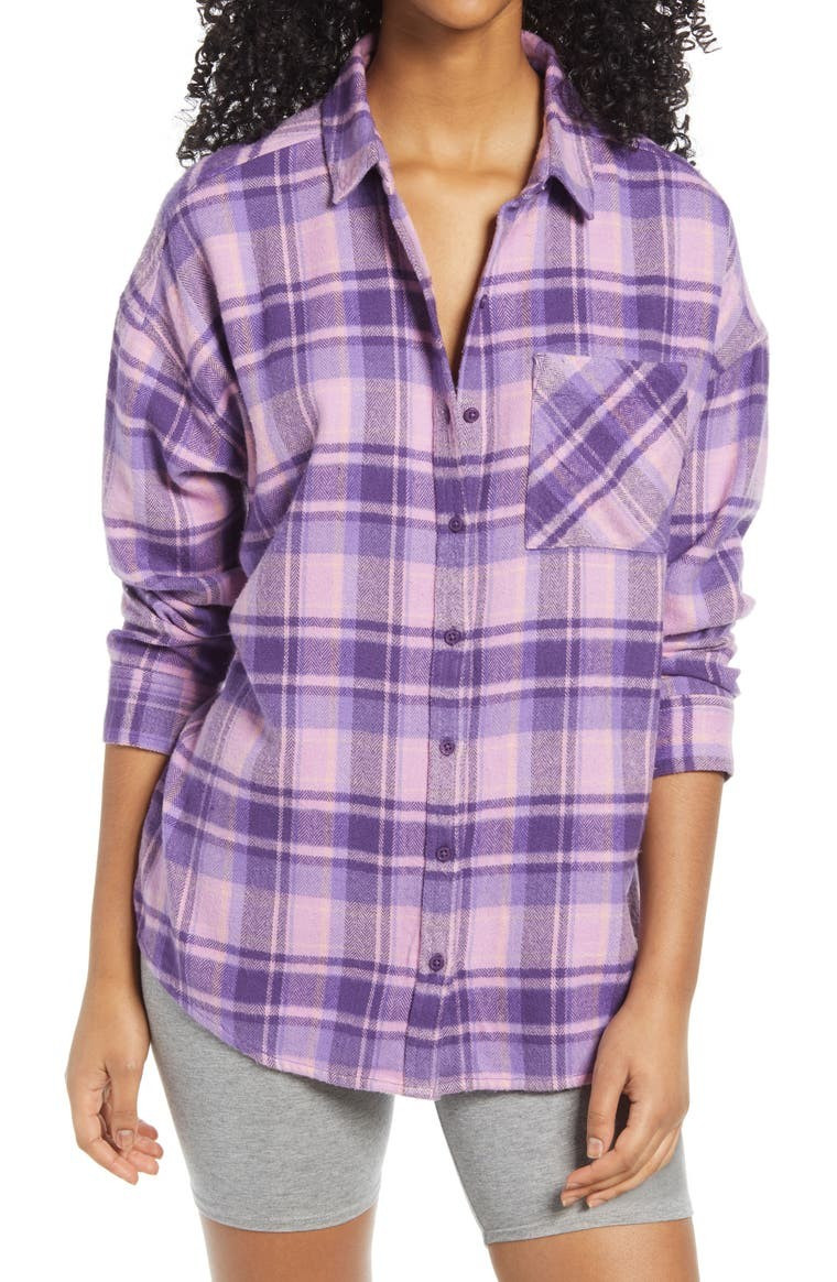 Boyfriend Plaid Button-Up Shirt | Nordstrom