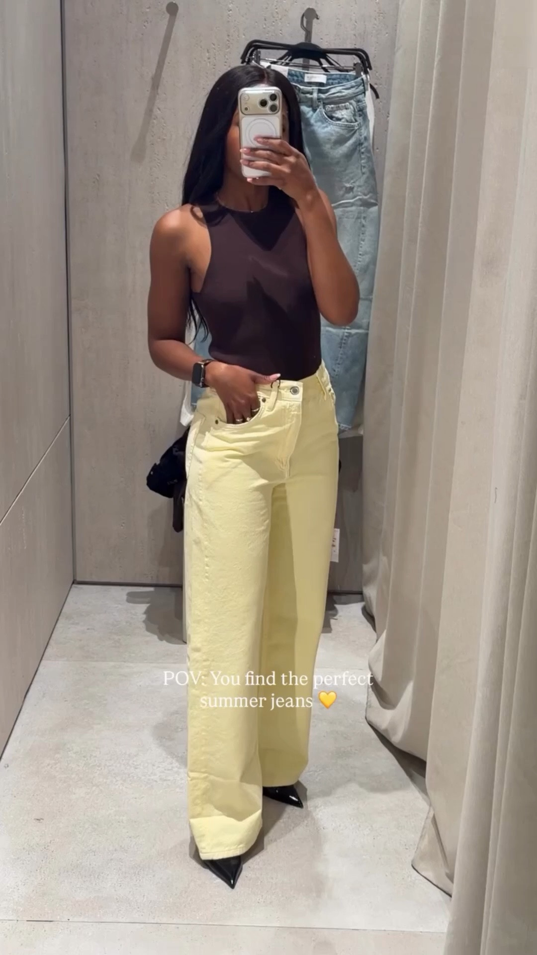 Zara pastel yellow wide leg jeans 💛

The perfect statement jean for summer. I’m 5’2” and wearing a size EUR 34 for reference. Love the relaxed wide leg fit and soft butter yellow color that pairs perfectly with neutral tops and heels.

Keywords: Zara jeans, yellow jeans, pastel yellow jeans, wide leg jeans, summer outfits, petite fashion, petite friendly jeans, high waisted jeans, Zara summer collection, vacation outfits, casual chic outfits.

Shop my look through LTK ✨

#zara #LTKFinds #LTKFashion #ZaraStyle #WideLegJeans #PetiteFashion

#LTKpetite #LTKjeans #LTKsummer