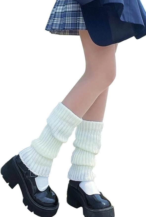 *daisysboutique* Retro Women 80s Adult Ribbed Knitted Leg Warmers Crochet Long Boot Socks Y2K Par... | Amazon (US)