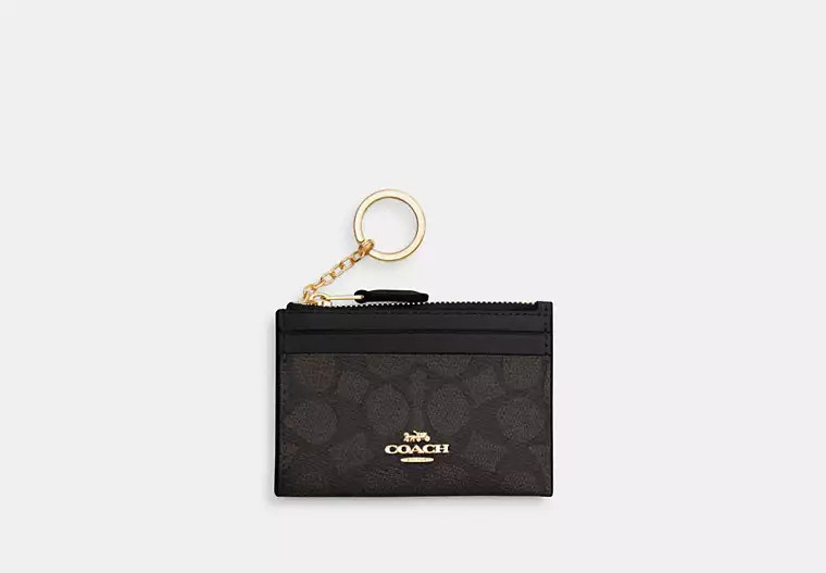 Mini Skinny Id Case In Signature Canvas | Coach Outlet US