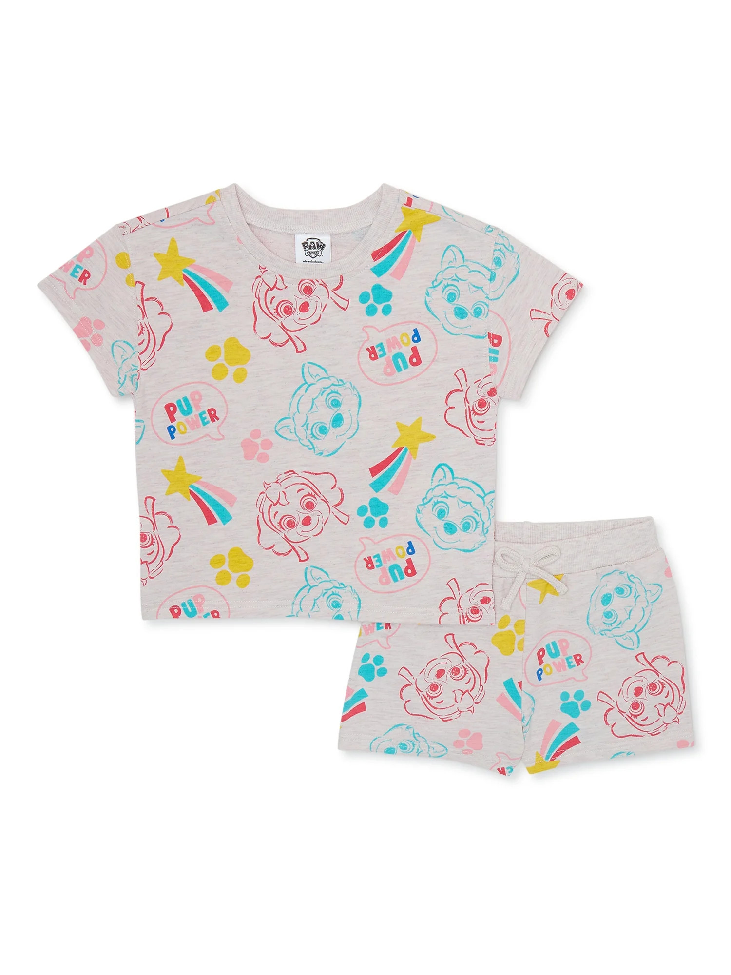 Paw Patrol Baby and Toddler Girls Tee and Shorts Set, 2-Piece, Size 12M-5T | Walmart (US)