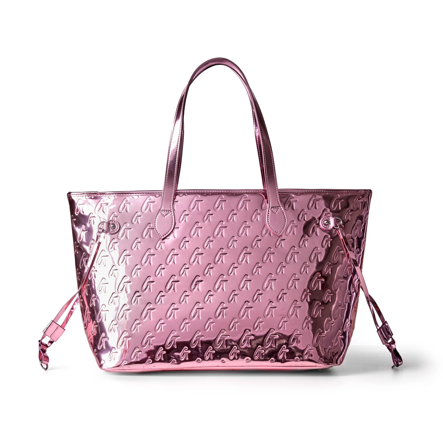 METALLIC MONOGRAM GLAM TOTE - METALLIC PINK | Glam-Aholic Lifestyle