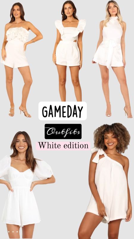 College game day outfit ideas!!🏈🤍
-white edition
*rompers 
*also cute for multiple occasions

#LTKSeasonal #LTKBacktoSchool #LTKstyletip