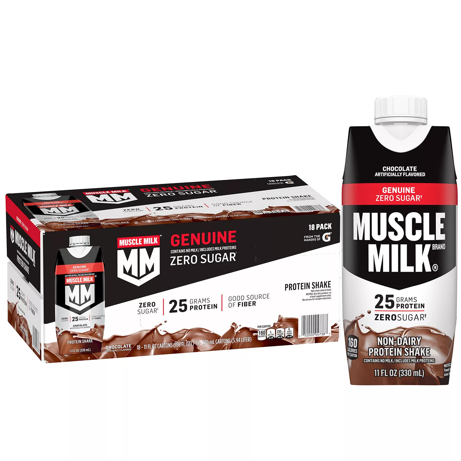 Muscle Milk Genuine Protein Shake, Chocolate (11 fl. oz., 18 pk.) | Sam's Club