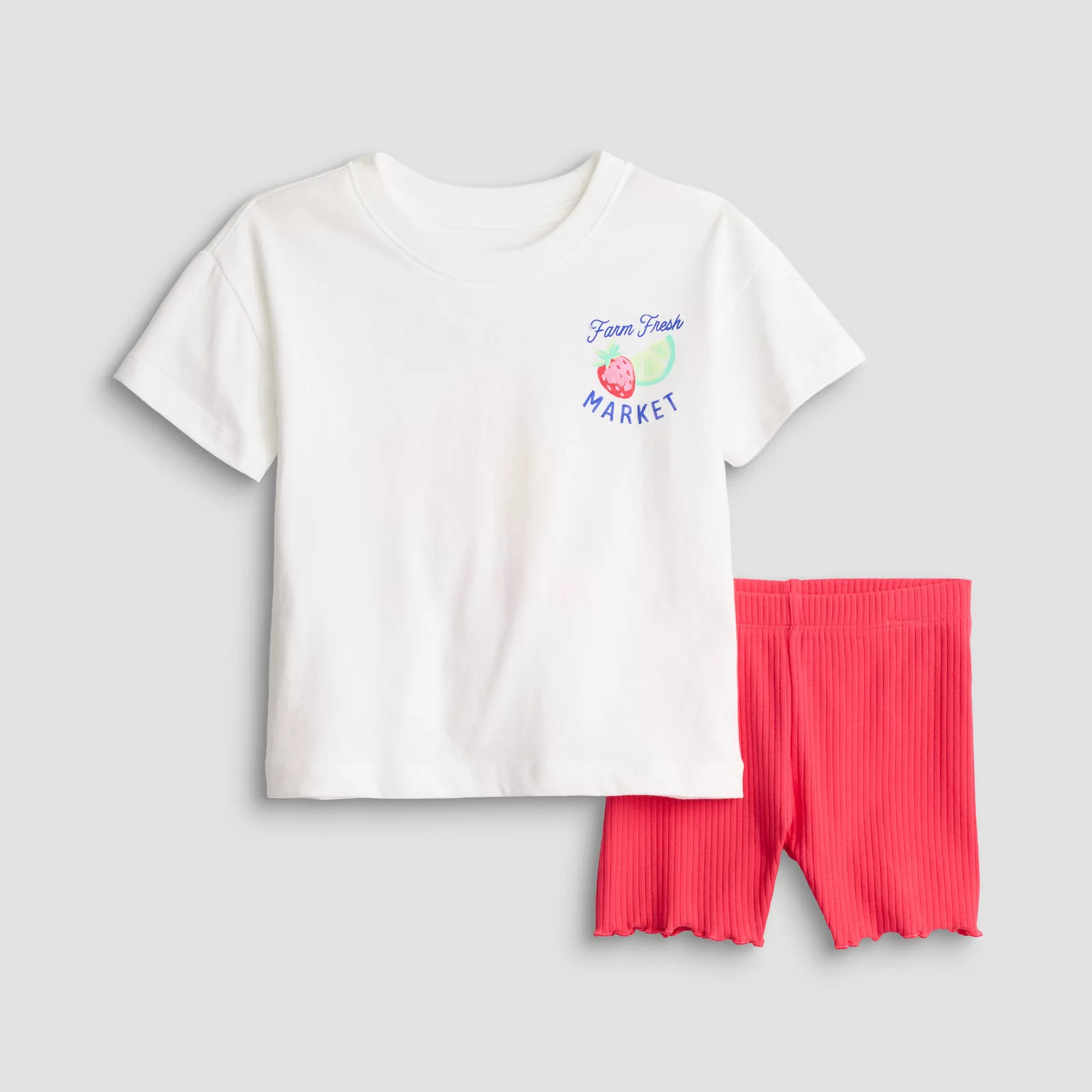 Baby & Toddler Girl Jumping Beans® Oversized Tee & Rib Bike Shorts Set | Kohl's