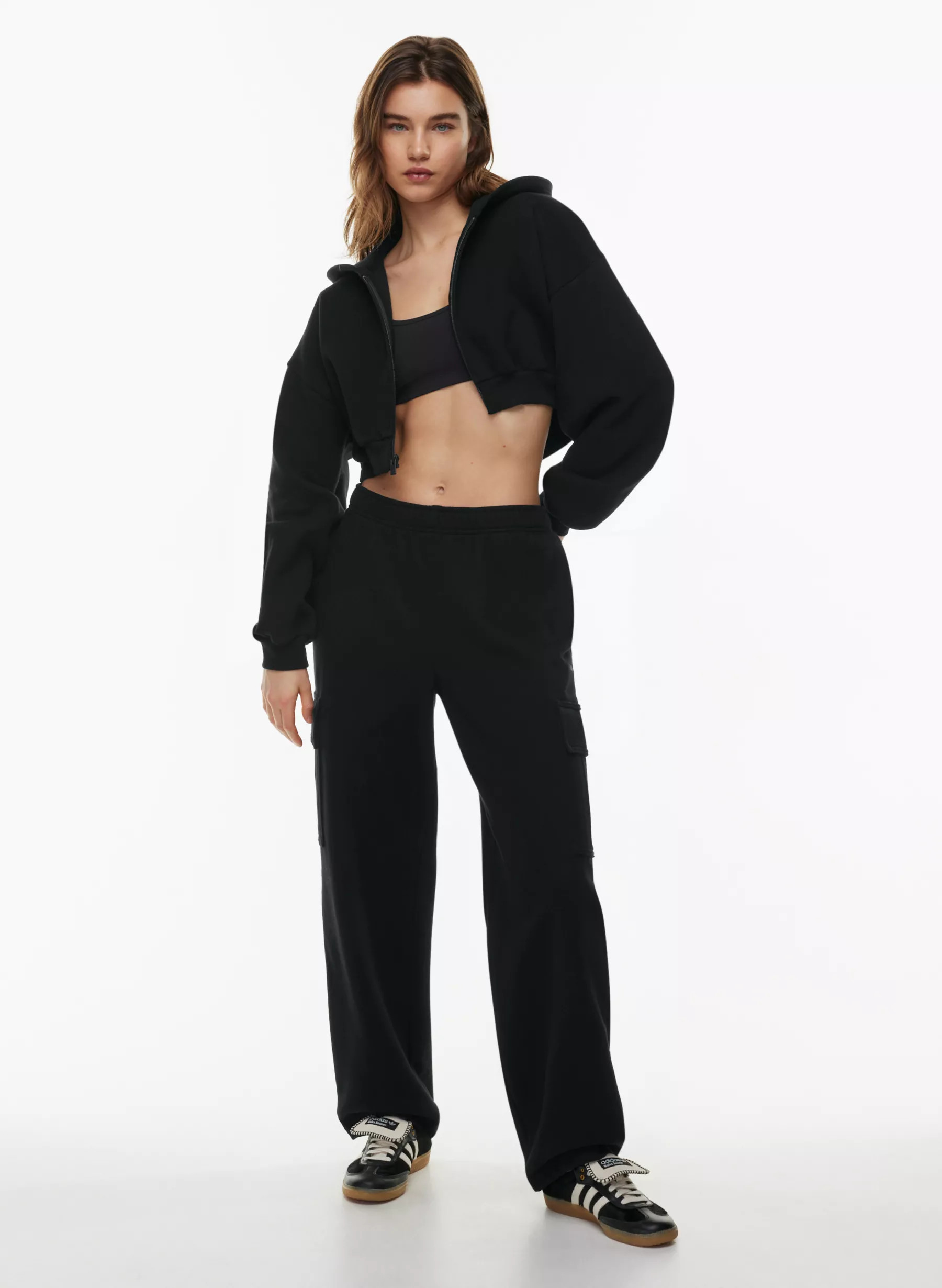 COZY FLEECE MEGA CROPPED ZIP HOODIE | Aritzia