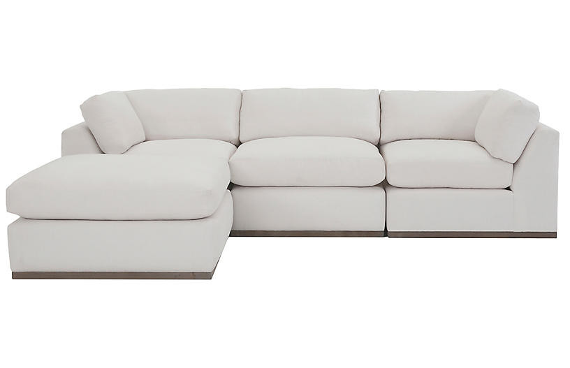 Pratt 4-Pc Reversible Sectional - White Crypton | One Kings Lane