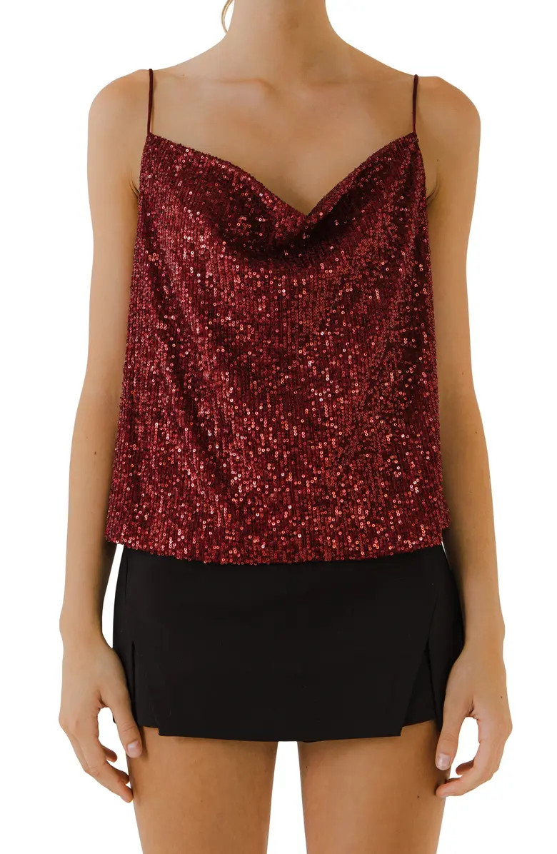 Sequins Cowl Neck Camisole | Nordstrom