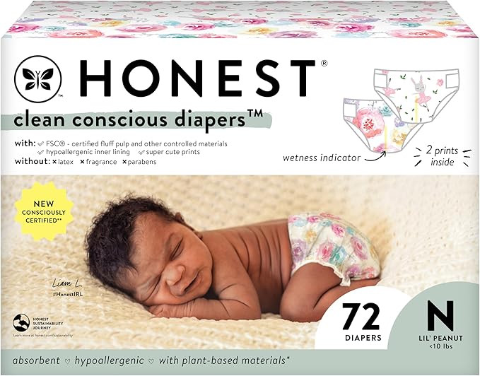 The Honest Company Clean Conscious Diapers | Plant-Based, Sustainable | Rose Blossom + Tutu Cute ... | Amazon (US)