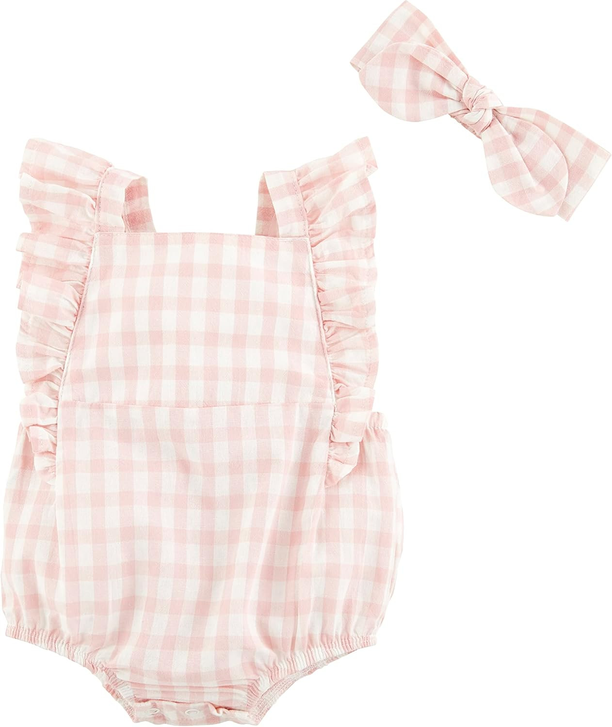 Mud Pie baby-girls Girls Pink Gingham Bubble & Headband Set | Amazon (US)