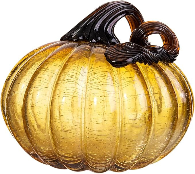 Gorgeous Home Glass Pumpkin Decorations for Halloween Fall Harvest Thanksgiving Handmade Art Coll... | Amazon (US)