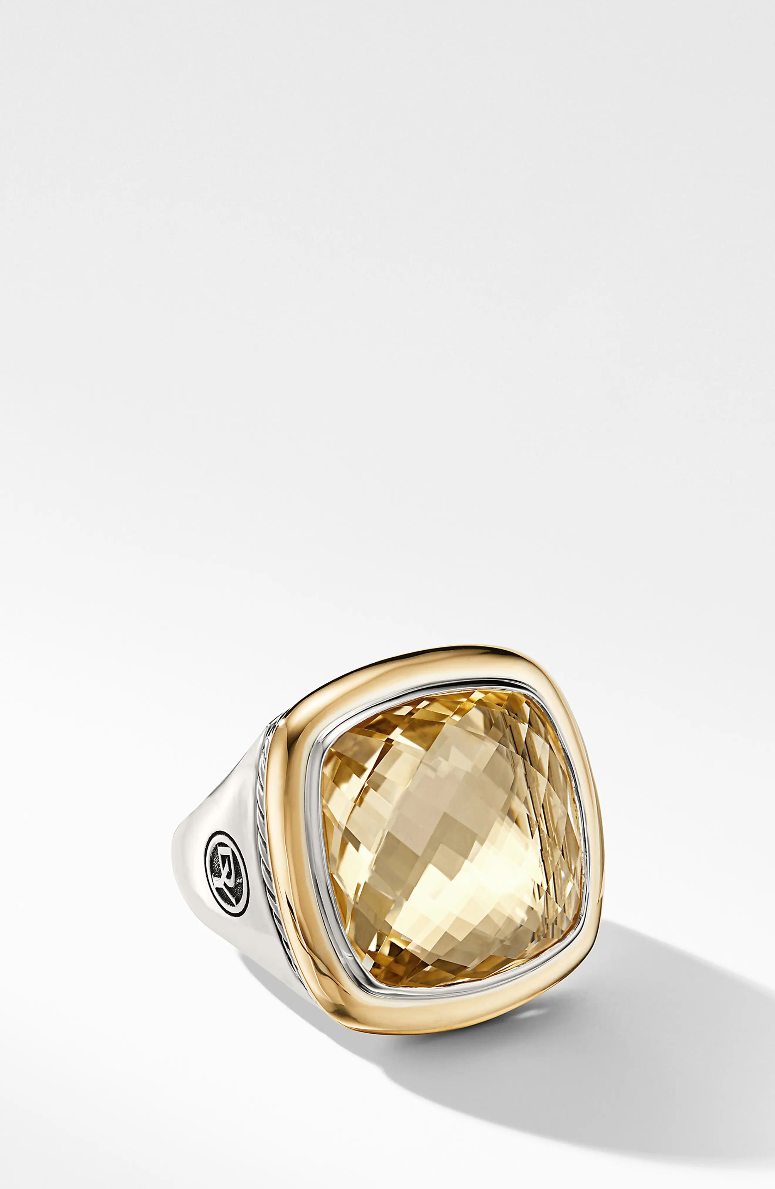 Women's David Yurman Albion Statement Ring With 18K Gold And Champagne Citrine Or Reconstituted Turq | Nordstrom