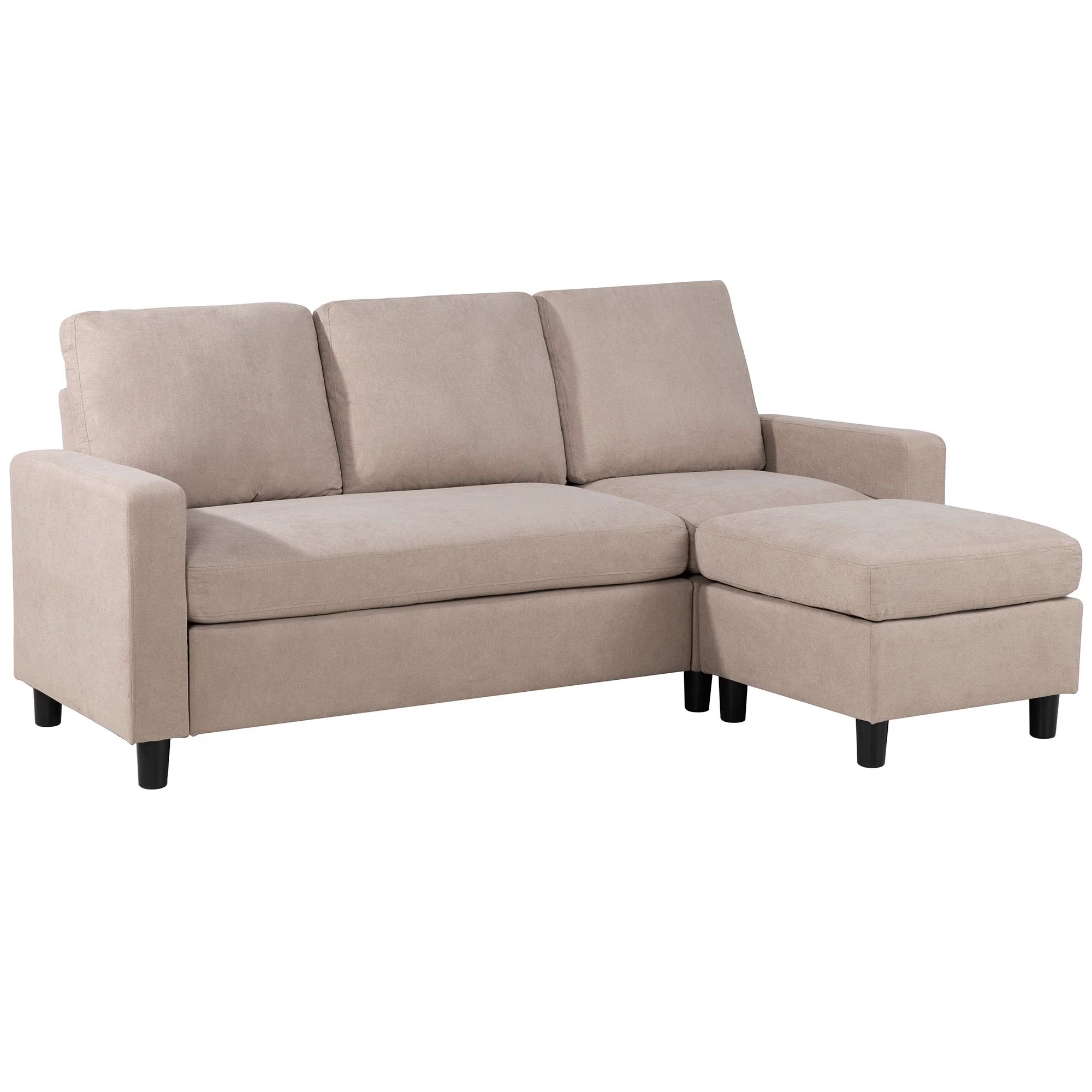 Harbuck 77.55" Wide Reversible Sofa & Chaise with Ottoman | Wayfair North America