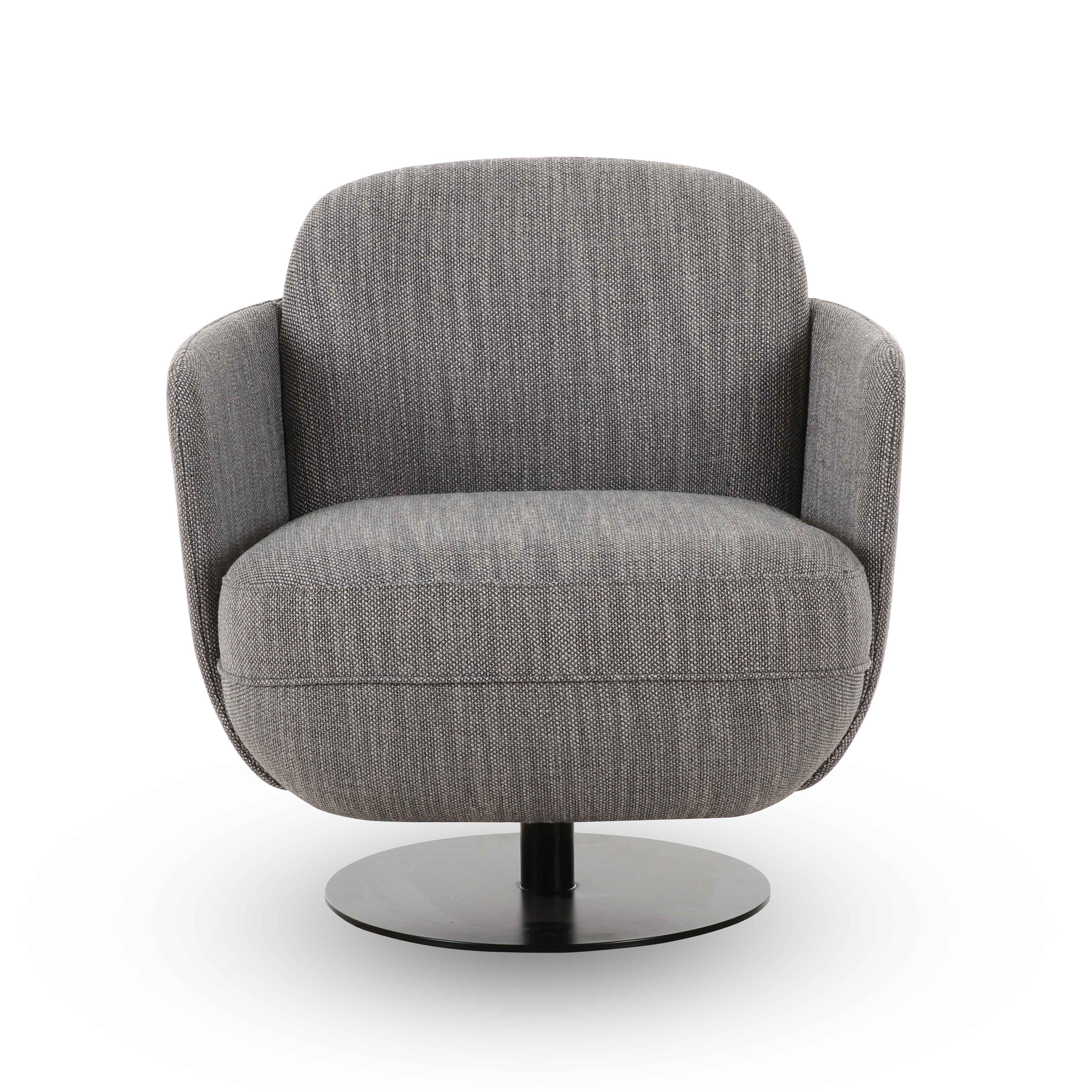 Solange Grey Textured Contract-Grade Weave Fabric Swivel Accent Chair | TOV Furniture