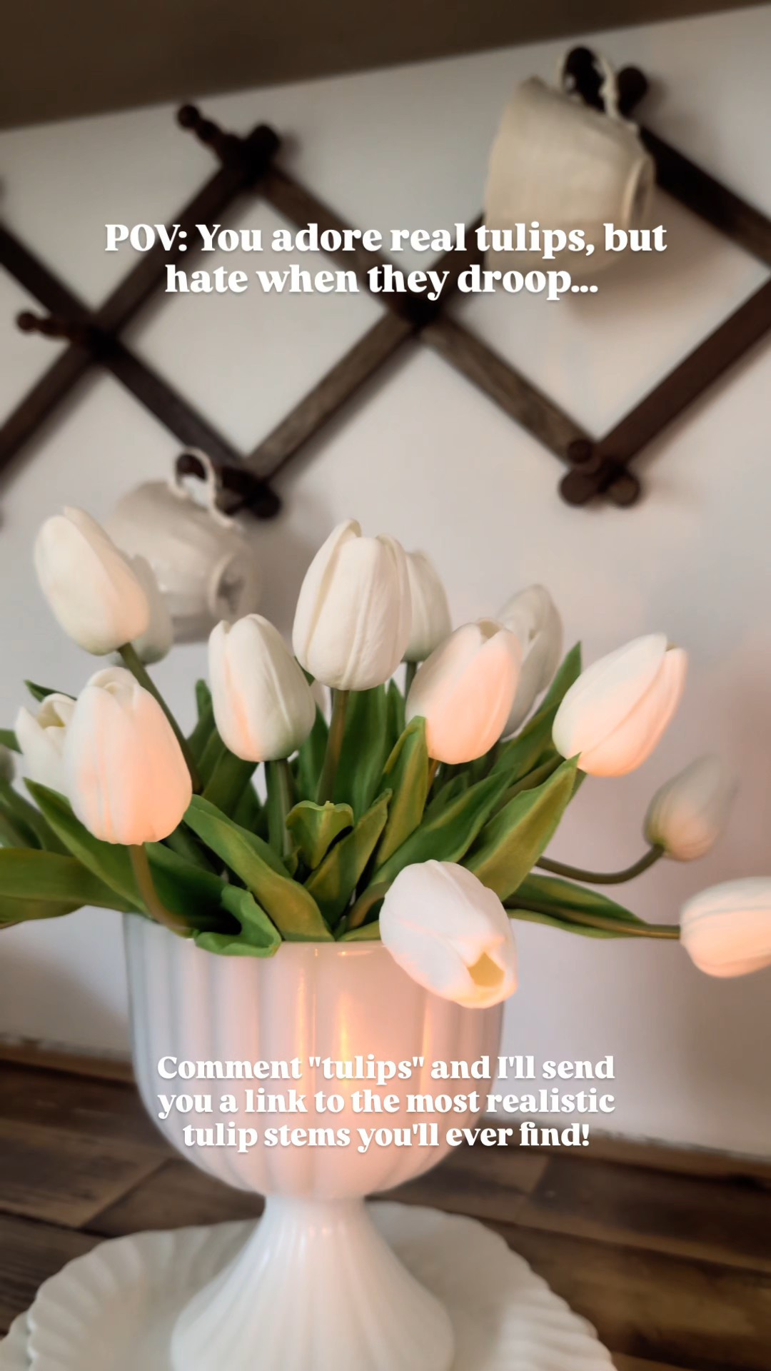 These faux white tulips stems are so realistic and so pretty for spring! They come in a pack of 20, they're "real-touch", and they have the perfect bendy stems so you can arrange them to look like real live tulips. 

#LTKSeasonal #LTKHome