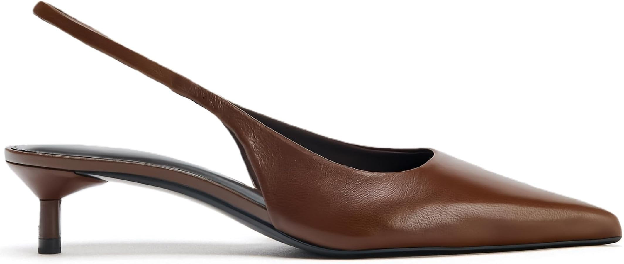 Slingback Heels for Women Closed Pointed Toe Low Kitten Heel Elegant Wedding Dress Pumps Shoes | Amazon (US)