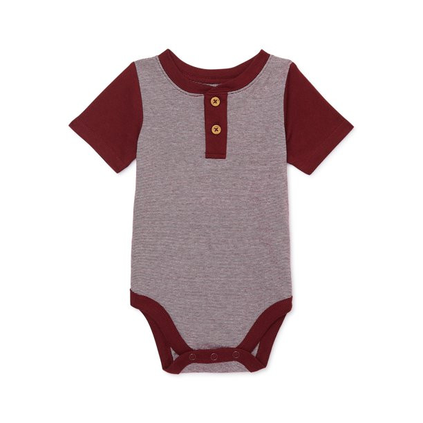 Garanimals Baby Boy Short Sleeve Henley Bodysuit, Sizes 0-24 Months | Walmart (US)