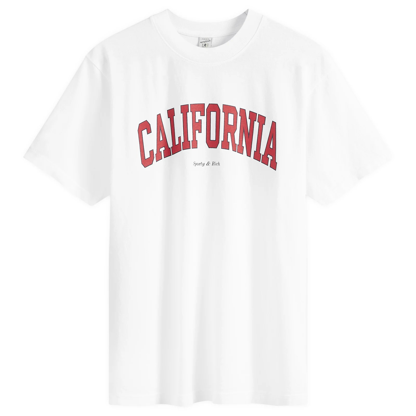 Sporty & Rich Men's California T-Shirt in White/Bright Red/Navy, Size Large | END. Clothing