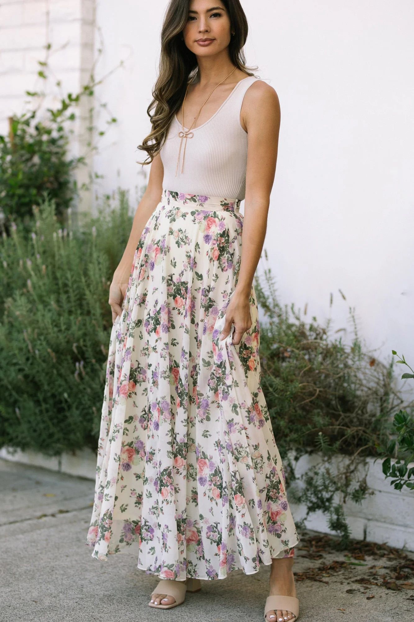 Genesis Floral Maxi Skirt | Morning Lavender