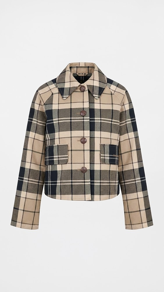 Barbour Barbour Delilah Checked Showerproof Jacket Birchwood Dress 14 | Shopbop