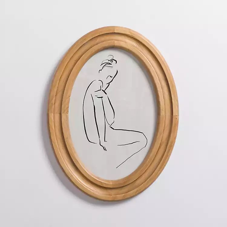 New! Woman Sketch Oval Framed Art Print | Kirkland's Home