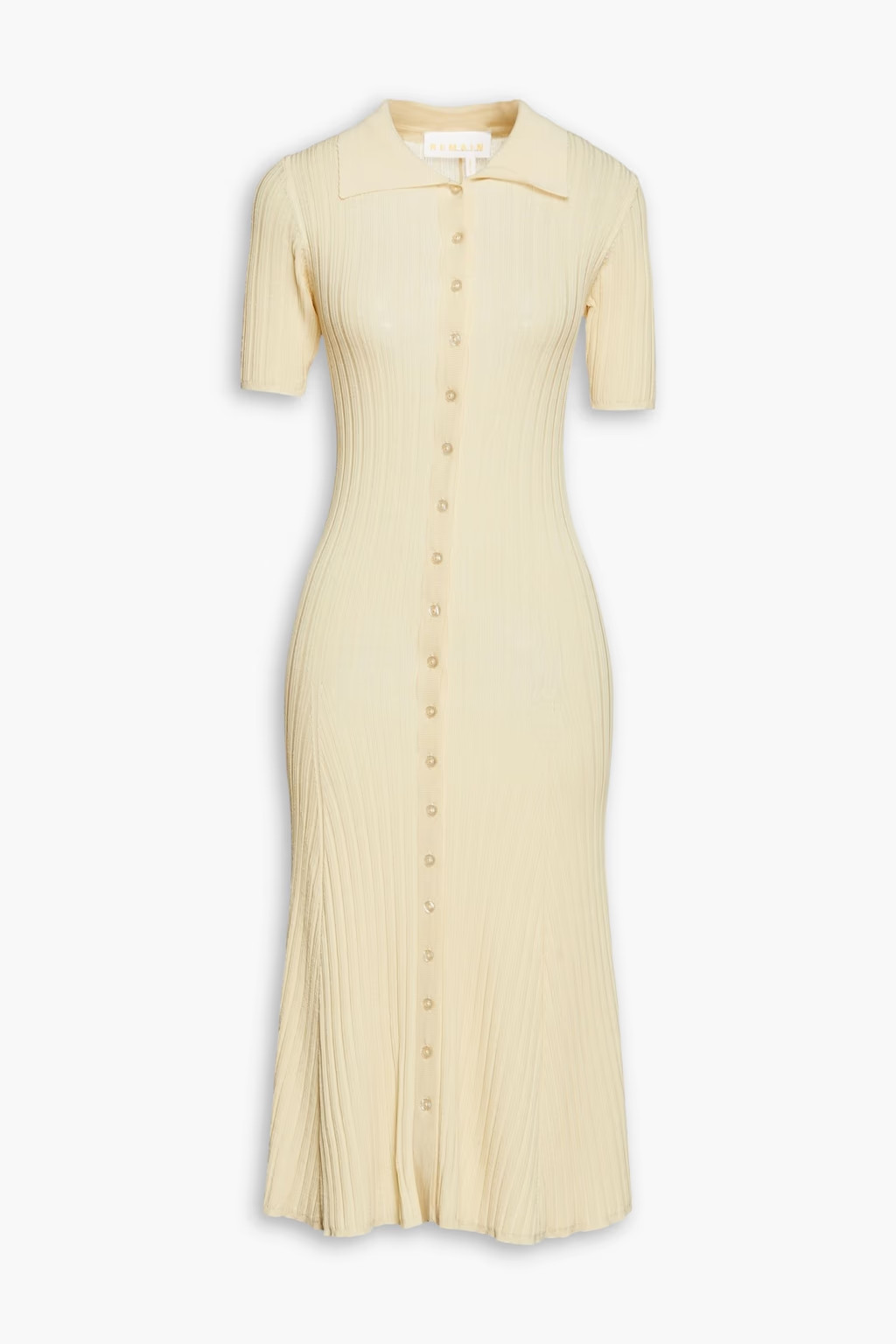 Ella flared ribbed-knit shirt dress | The Outnet (APAC)