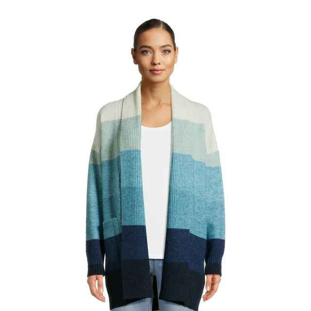 Time and Tru Women's Open Front Cardigan Sweater, Midweight, Sizes XS-XXXL | Walmart (US)