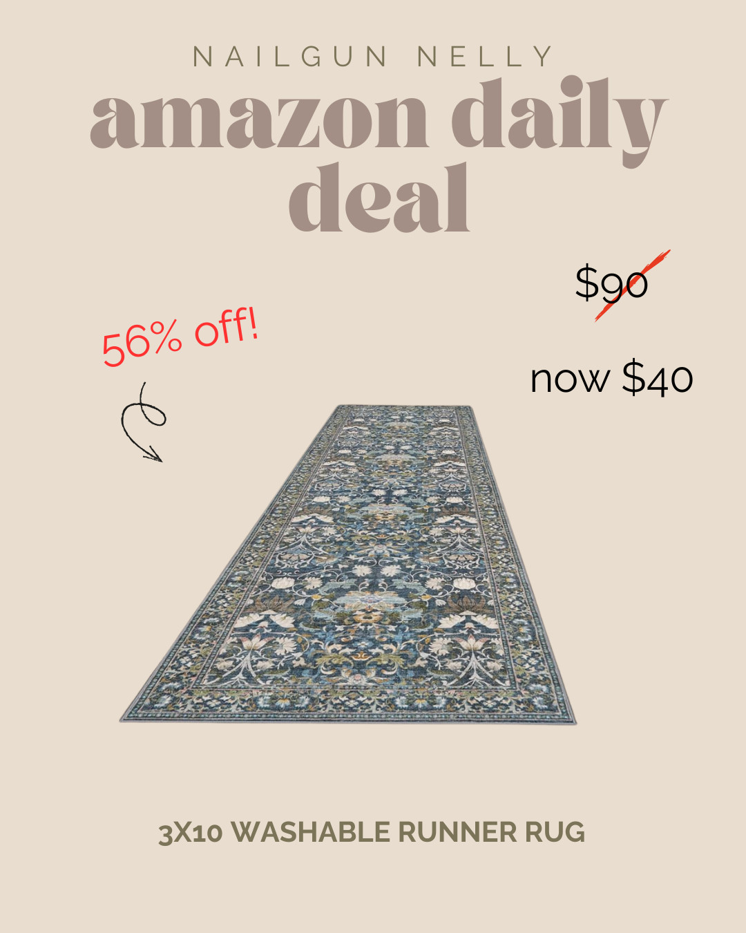 Amazon Daily Deal! - Hallway 3x10 Washable Runner Rug 

 #LTKOver40 #LTKHome #LTKSaleAlert